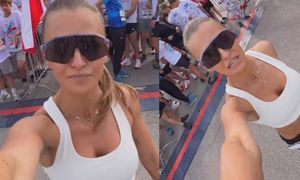 Anna Lewandowska w towarzystwie przystojniaków melduje się w Chicago i eksponuje IMPONUJĄCE MIĘŚNIE BRZUCHA (FOTO)