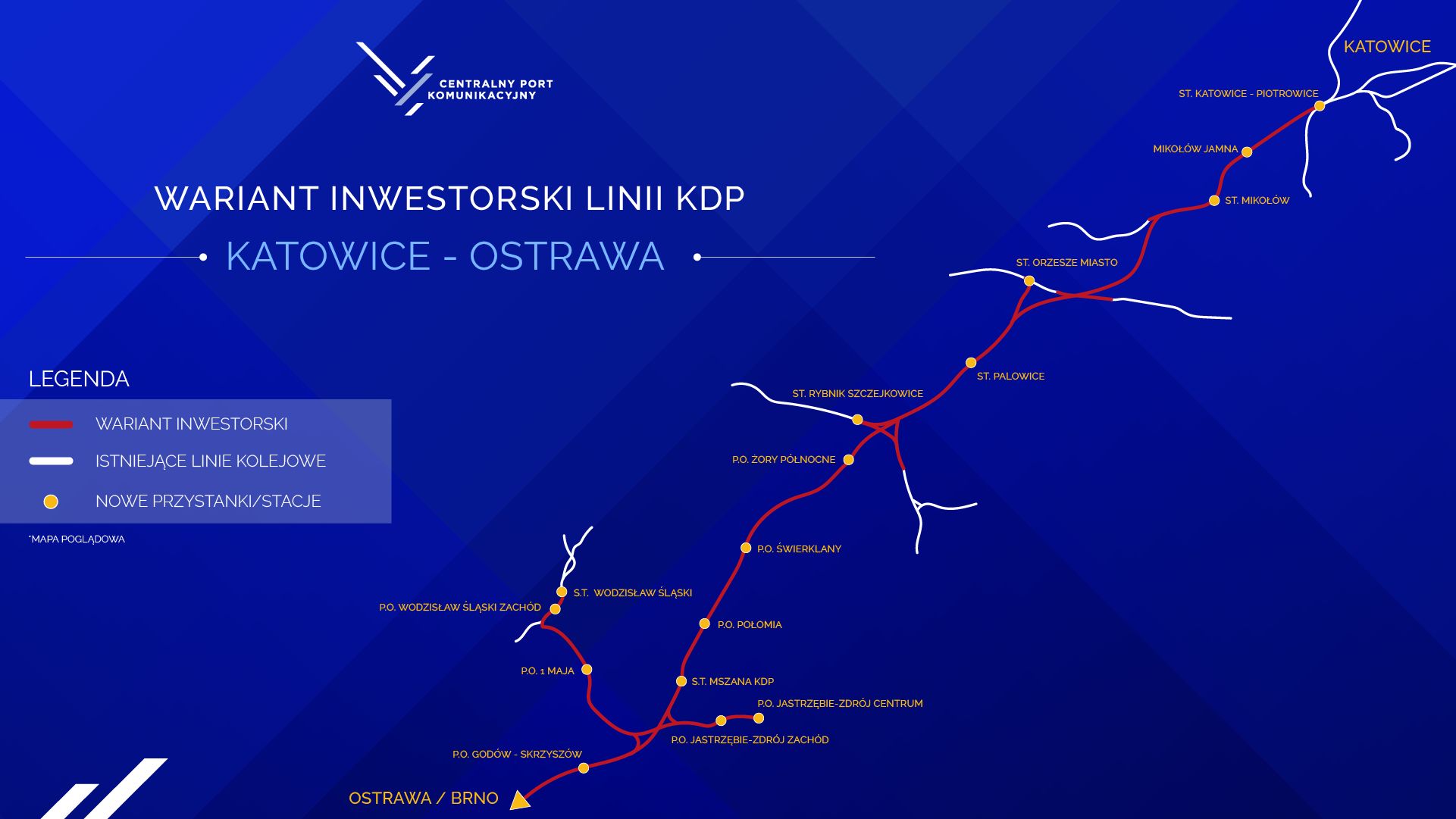 Wariant inwestorski dla linii KDP Katowice - Ostrawa
