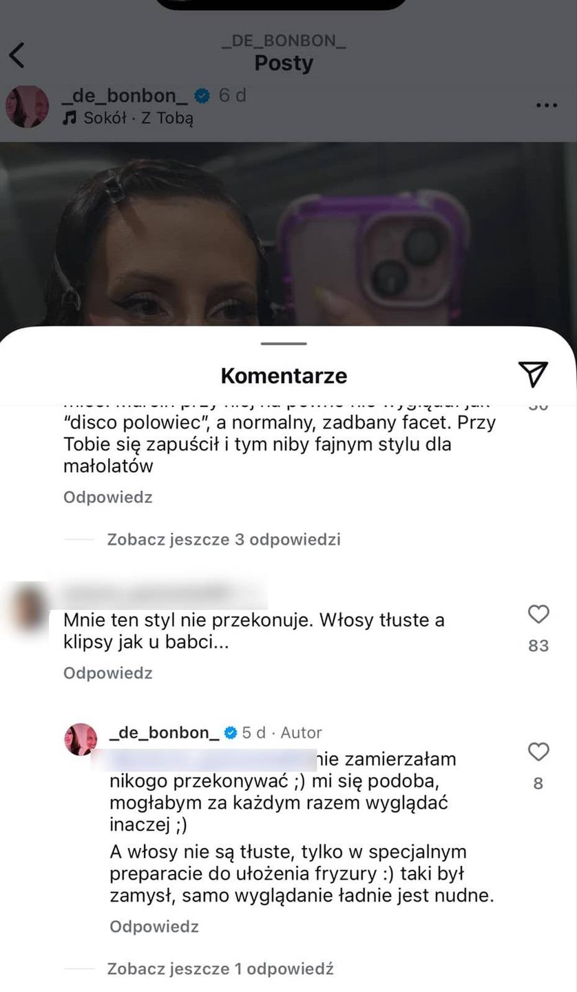 Dominika Serowska odpowiada na komentarze internautek