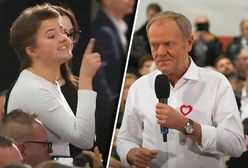 "Nie okazuje pani szacunku". Zakłóciła wystąpienie Tuska