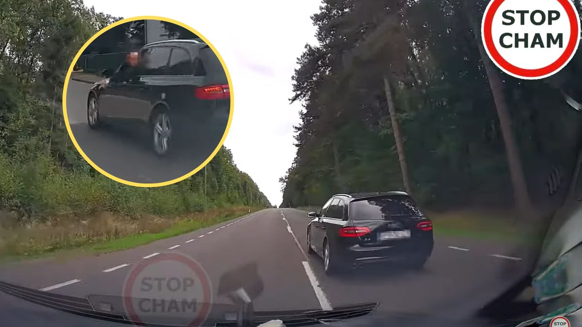 Kierowca audi przez kilka kilometrów jechał "na zderzaku"
