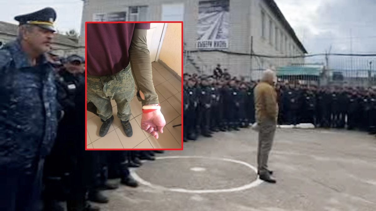 Prigożyn przemawia na dziedzińcu więzienia w Rosji i zdjęcia "oznaczonego" wagnerowca