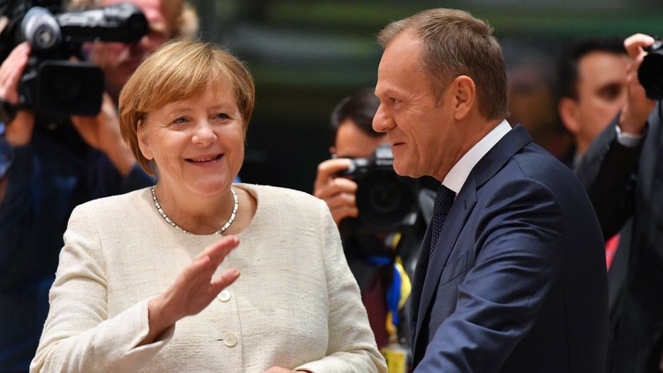 Kanclerz Niemiec Angela Merkel z Donaldem Tuskiem 