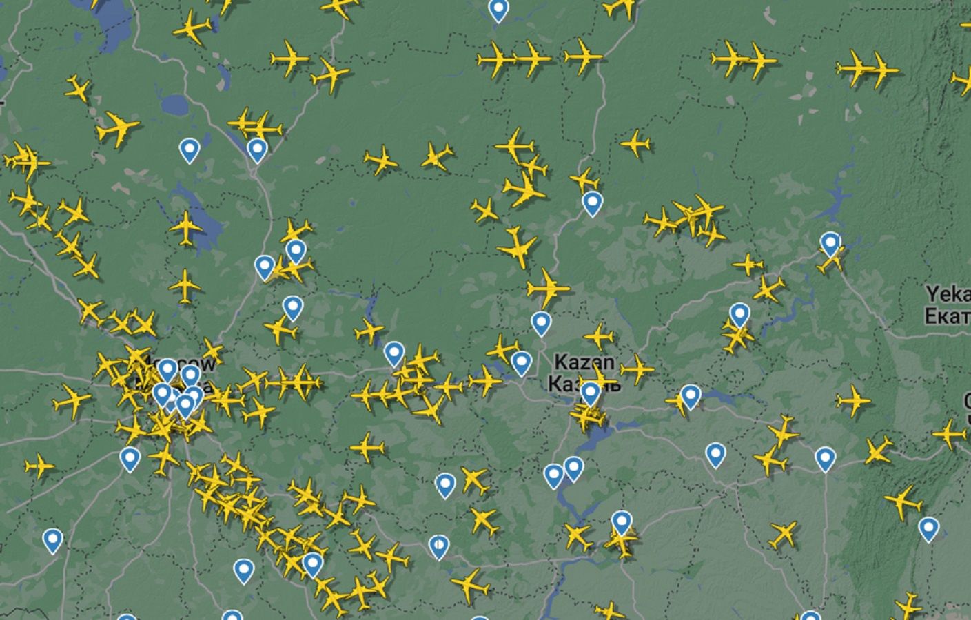 Z Rosji wylatuje coraz więcej prywatnych samolotów.