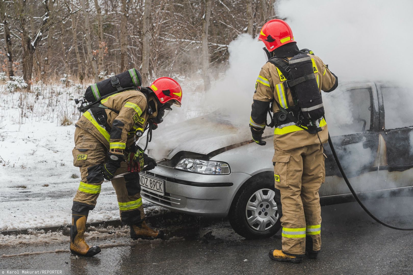 ​Tragedia w Koszalinie. W spalonym aucie znaleziono zwłoki