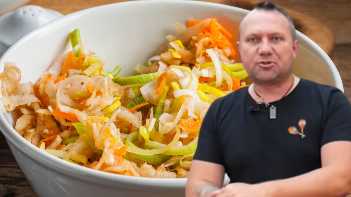 Tomasz Strzelczyk zdradził przepis na pyszna surówkę z pora i gruszki