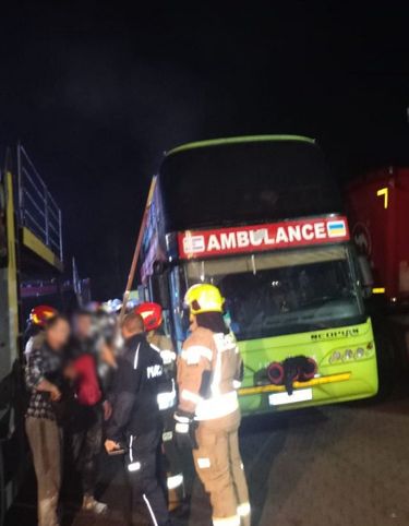 Pożar ukraińskiego autobusu-ambulansu