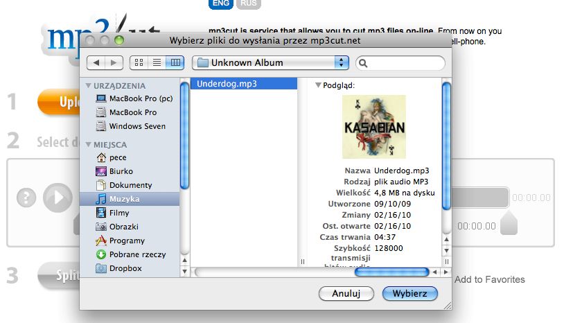 Podziel plik audio online! 2
