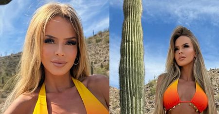 Monika Ordowska pręży ciało w jaskrawym bikini. Zapozowała wśród kaktusów w Arizonie (FOTO)
