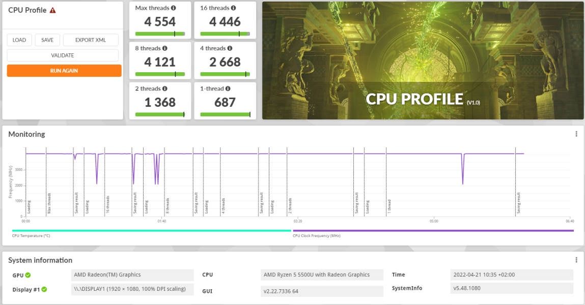 Lenovo IdeaCentre AIO 3-27 - 3DMark CPU Profile