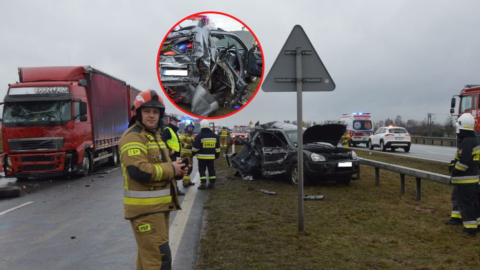 Wypadek w rejonie miejscowości Garbce pod Rawiczem, w woj. dolnośląskim