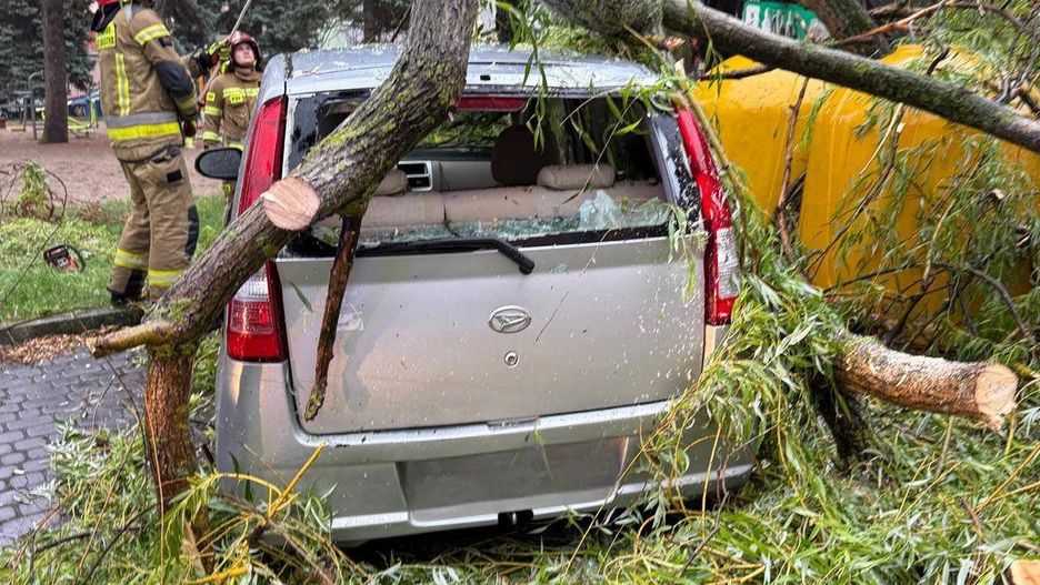 Strażacy z regionu od rana odnotowali kilka interwencji, związanych z frontem atmosferycznym. W Grudziądzu złamany konar drzewa uszkodził kilka zaparkowanych pojazdów