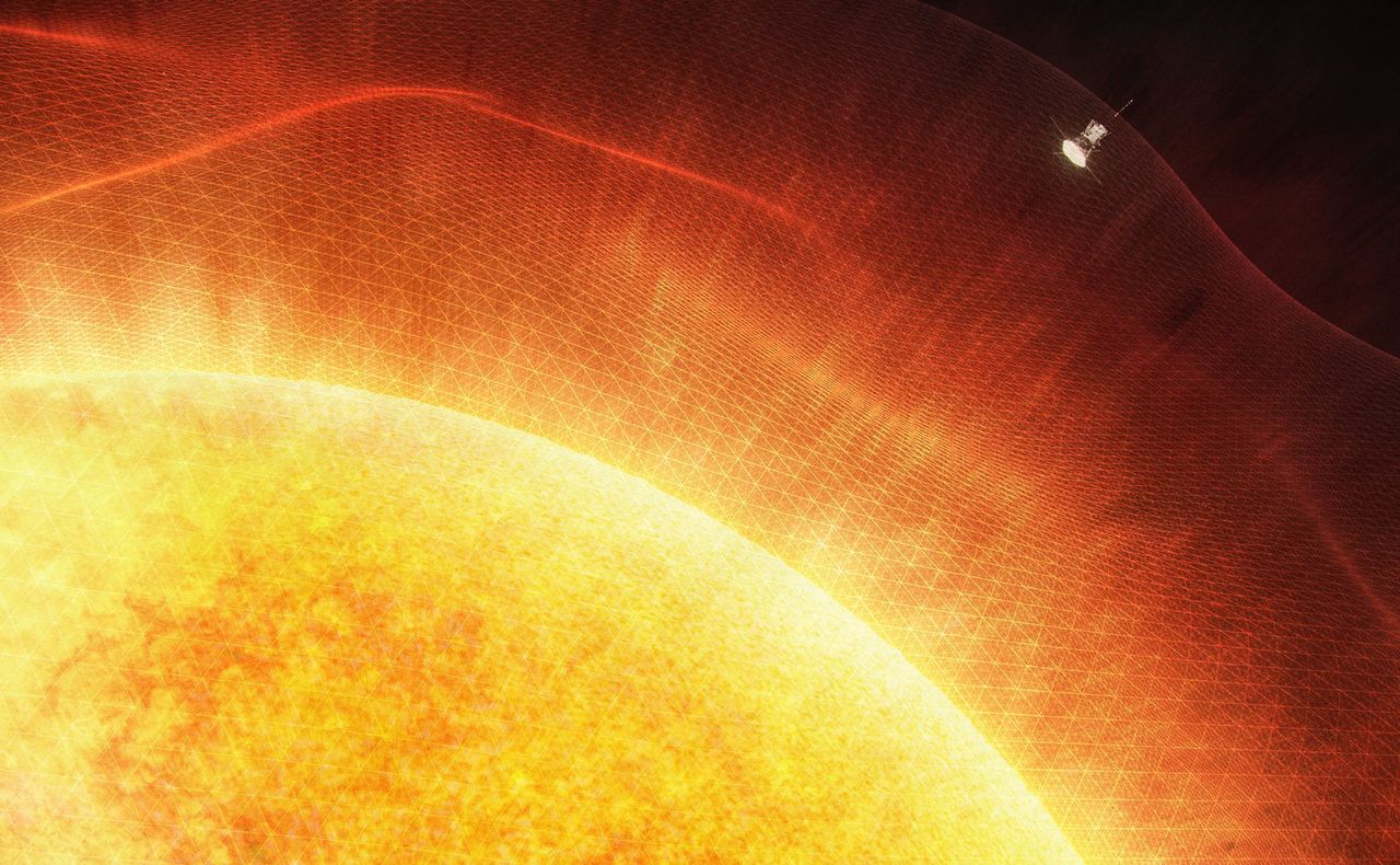 Visualization of the Parker Solar Probe studying the Sun