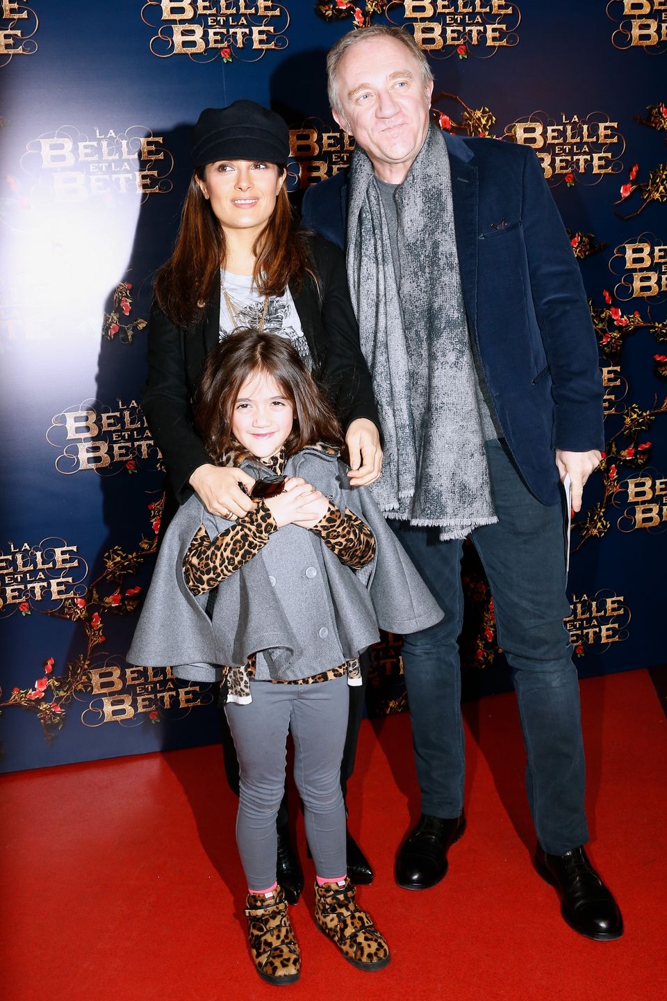 Salma Hayek z mężem i córką w 2014 roku 