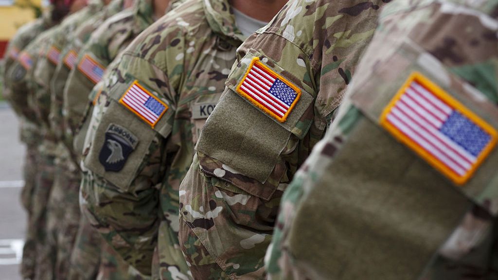 American Forces And Ukranian National Guard Take Part In Operation Fearless Guardian
YAVOIRIV, UKRAINE - APRIL 20:  Members of the American 173rd Airborne unit stand at attention during the opening ceremony for Operation Fearless Guardian on April 20, 2015 at the International Peacekeeping and Security Center near Yavoriv, Ukraine. Operation Fearless Guardian is a six-month training exercise involving approximately 300 members of the American 173rd Airborne and 900 Ukrainian National Guard troops. (Photo by Pete Kiehart/Getty Images)
Pete Kiehart
american, army, fearless guardian, national guard, training, ukraine