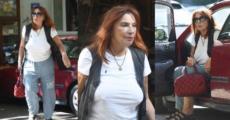 Wyluzowana Agnieszka Fitkau-Perepeczko w niezobowiązującej stylizacji maszeruje do szewca (ZDJĘCIA)
