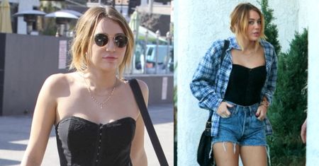 Seksowna Miley w czarnym gorsecie