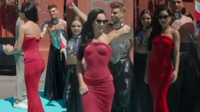 Justyna Steczkowska w czerwonej sukni i opinającym ciało gorsecie zachwyca na ceremonii otwarcia Eurowizji