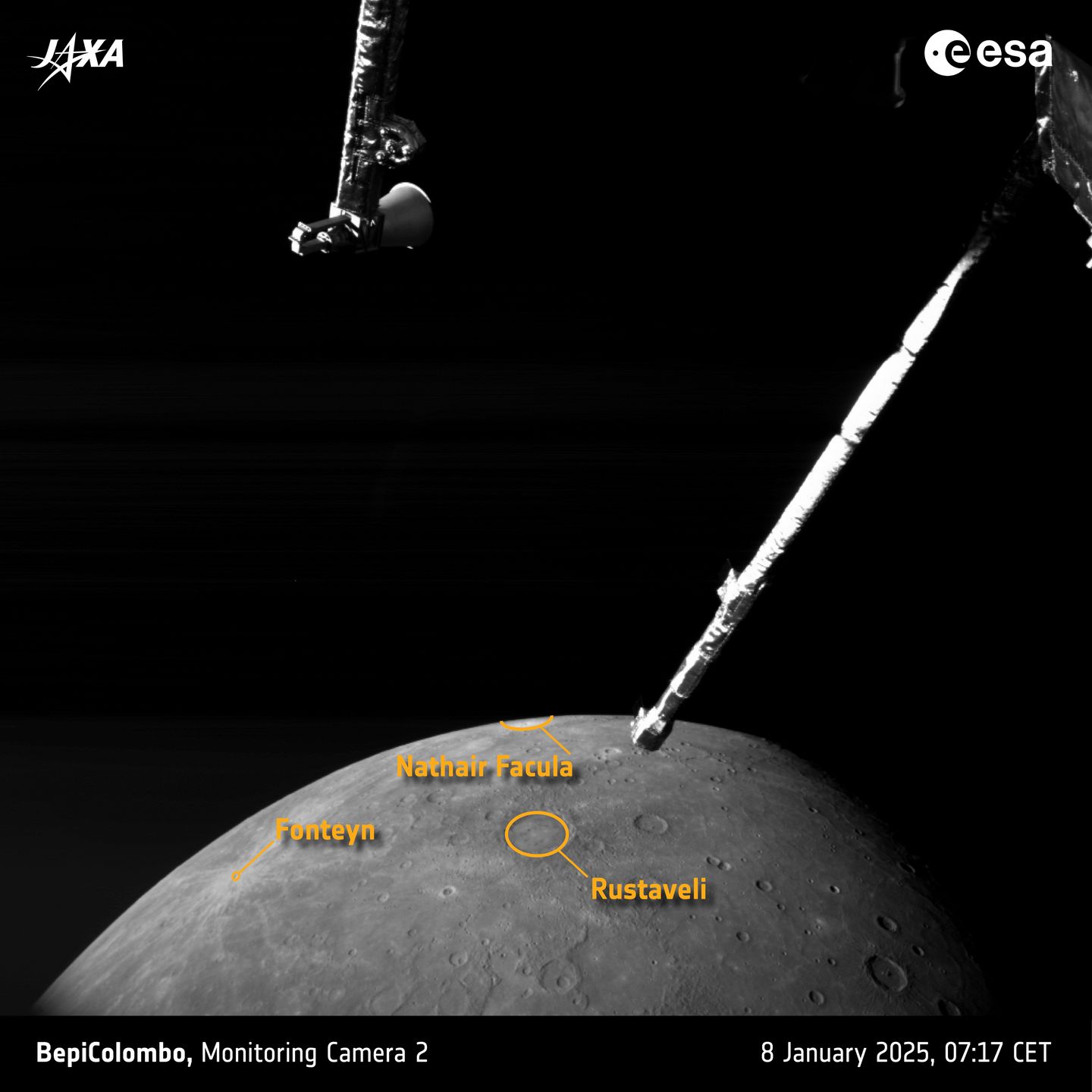 Przelot sondy BepiColombo nad Merkurym