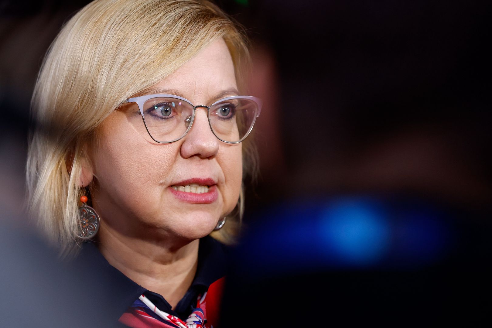 Polish Minister of Climate and Environment Anna Moskwa speaks to the press at the start of an extraordinary Transport, Telecommunications and Energy Council at the European Council in Brussels, Belgium, 09 September 2022. EPA/STEPHANIE LECOCQ Dostawca: PAP/EPA.