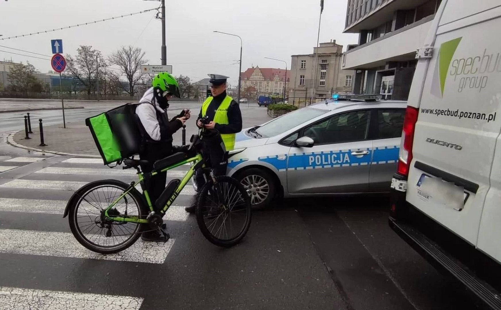 Kontrola rowerzystów w Poznaniu