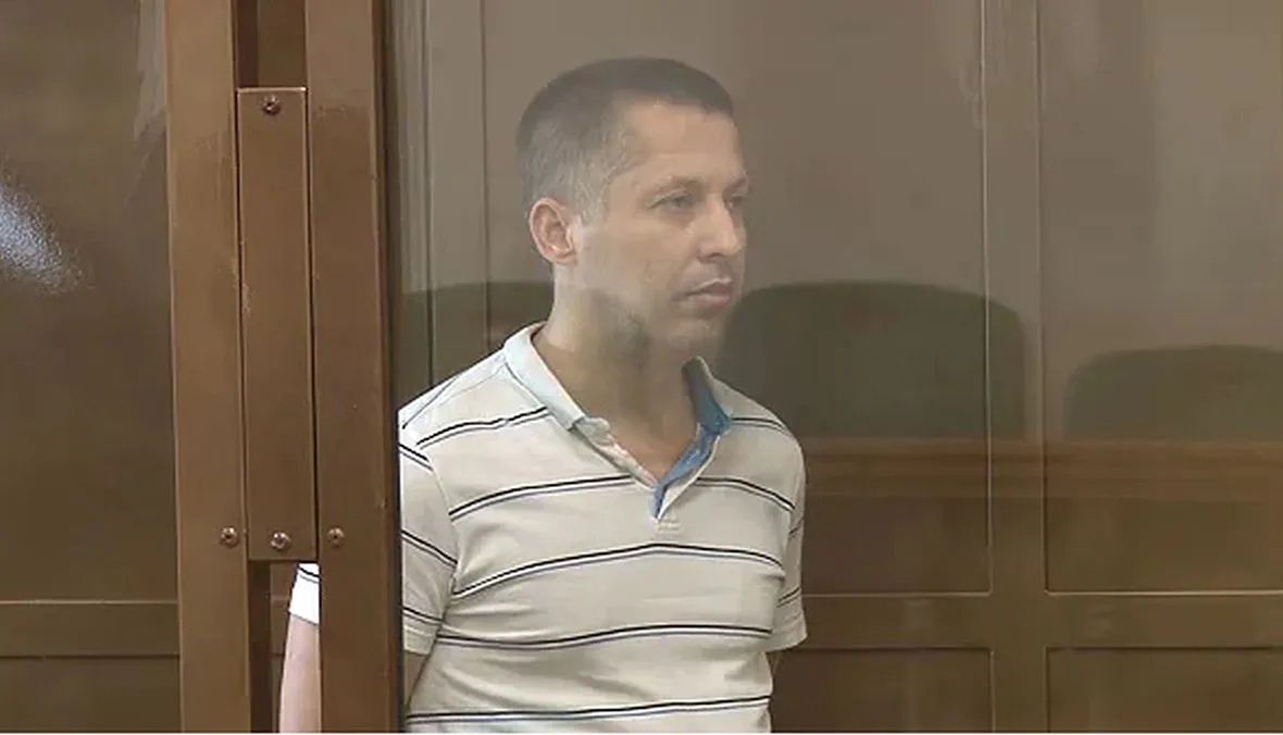 Marian Radzajewski podczas procesu o szpiegostwo w Moskwie.  Skazano go na 14 pobytu w kolonii karnej 