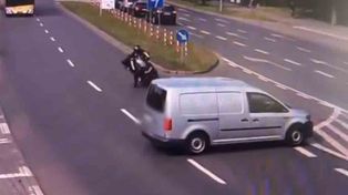 Zdarzenie z udziałem motocyklisty w centrum Zielonej Góry