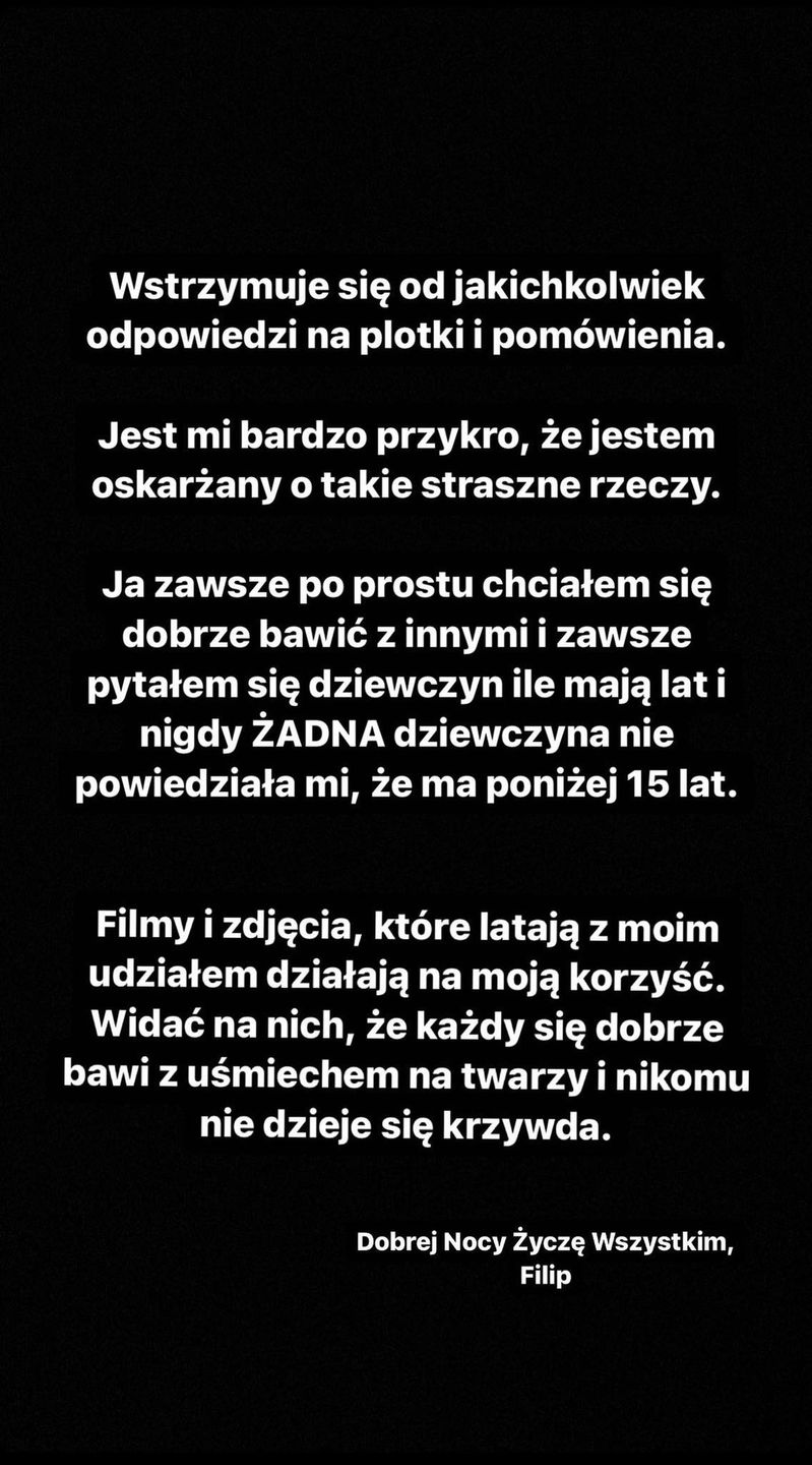 Filip Zabielski reaguje na "aferę youtubowową"
