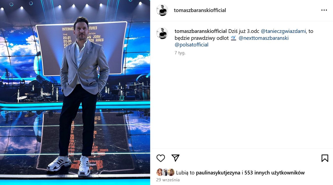 Tomasz Barański wyłączył możliwość komentowania postów na Insta