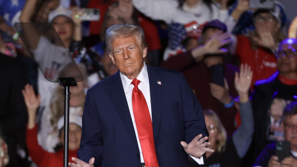 LAS VEGAS, NEVADA - JANUARY 25: U.S. President Donald Trump speaks at a rally at Circa Resort & Casino on January 25, 2025 in Las Vegas, Nevada. The event focused on Trump’s first week in office, including his proposed policy to eliminate taxes on tips for service industry employees.  (Photo by Ian Maule/Getty Images)