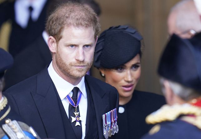 The Coffin Carrying Queen Elizabeth II Is Transferred From Buckingham Palace To The Palace Of Westminster
LONDON, ENGLAND - SEPTEMBER 14: Prince Harry and Meghan, Duchess of Sussex leave Westminster Hall, London after the coffin of Queen Elizabeth II was brought to the hall to lie in state ahead of her funeral on Monday on September 14, 2022 in London, England. Queen Elizabeth II's coffin is taken in procession on a Gun Carriage of The King's Troop Royal Horse Artillery from Buckingham Palace to Westminster Hall where she will lay in state until the early morning of her funeral. Queen Elizabeth II died at Balmoral Castle in Scotland on September 8, 2022, and is succeeded by her eldest son, King Charles III. (Photo Danny Lawson - WPA Pool/Getty Images)
WPA Pool