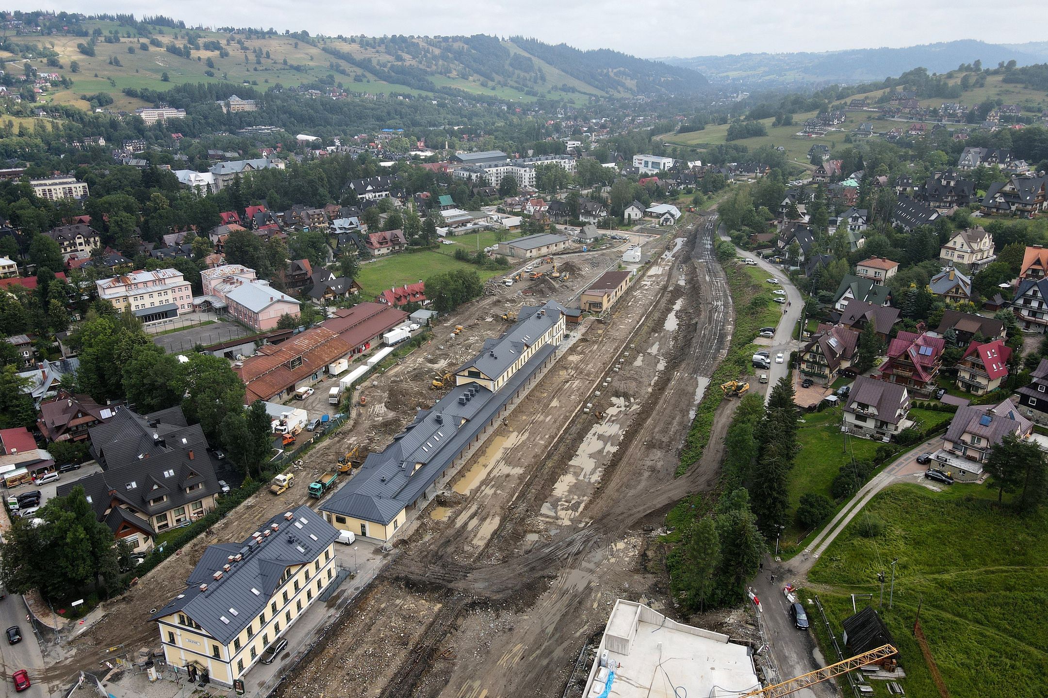 Budowa centrum komunikacyjnego przy stacji PKP w lipcu 2022 roku

