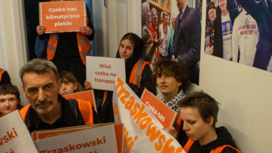 Protest w sztabie Trzaskowskiego