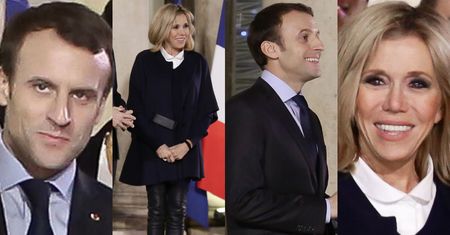 Coraz młodsza Brigitte Macron wita z mężem francuskie piłkarki ręczne (ZDJĘCIA)