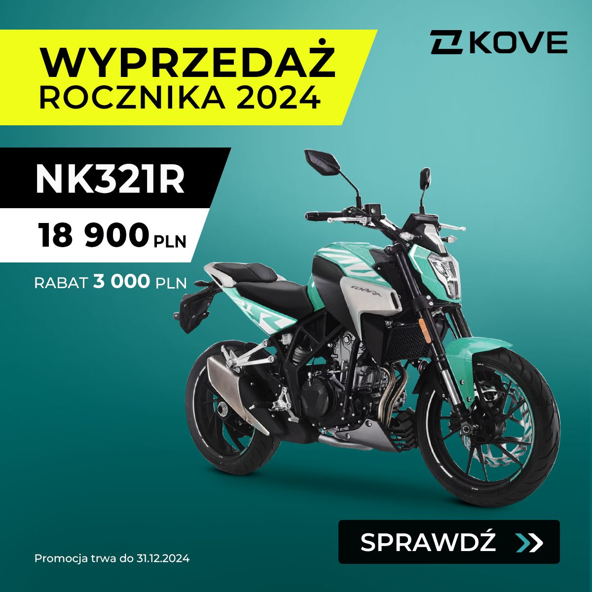 Wyprzedaż motocykli Kove