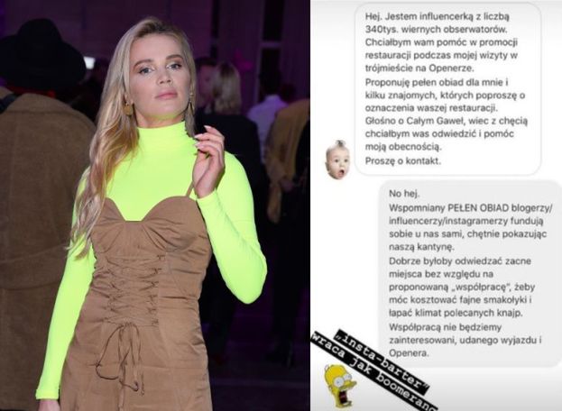 Maffashion odcina się od "żebro-influencerów": "PRZENIGDY NIE PROSIŁAM knajpy o barter w postaci jedzenia czy picia"