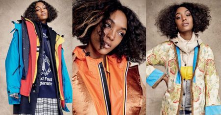 Obładowana kurtkami Jourdan Dunn prezentuje zimowe trendy na okładce włoskiego "Elle"