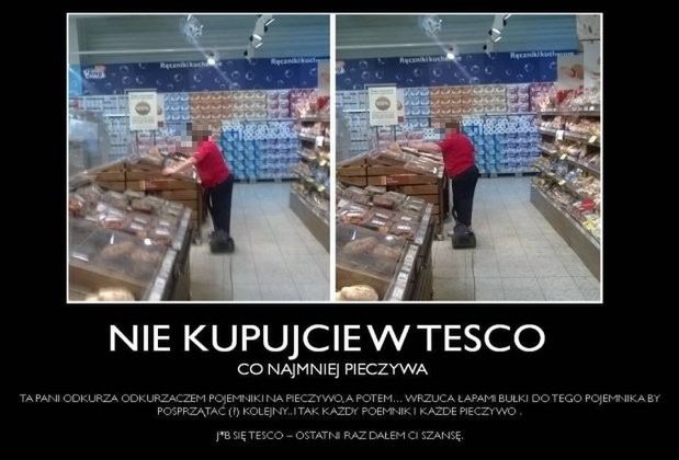 Bułki w Tesco na Kabatach są czyszczone odkurzaczem? [WIDEO]