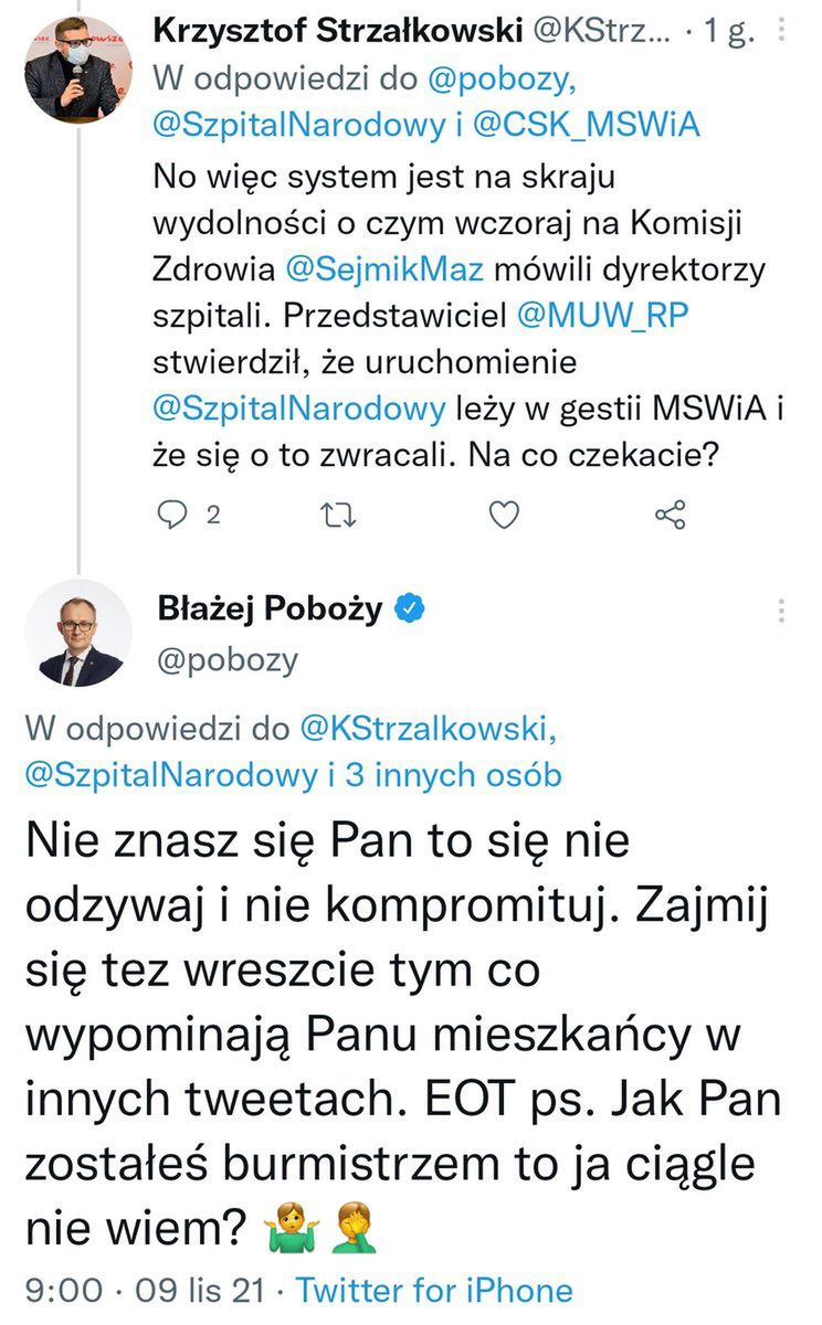 Burza o Szpital Narodowy. Wiceminister MSWiA odpowiada: pan się nie zna