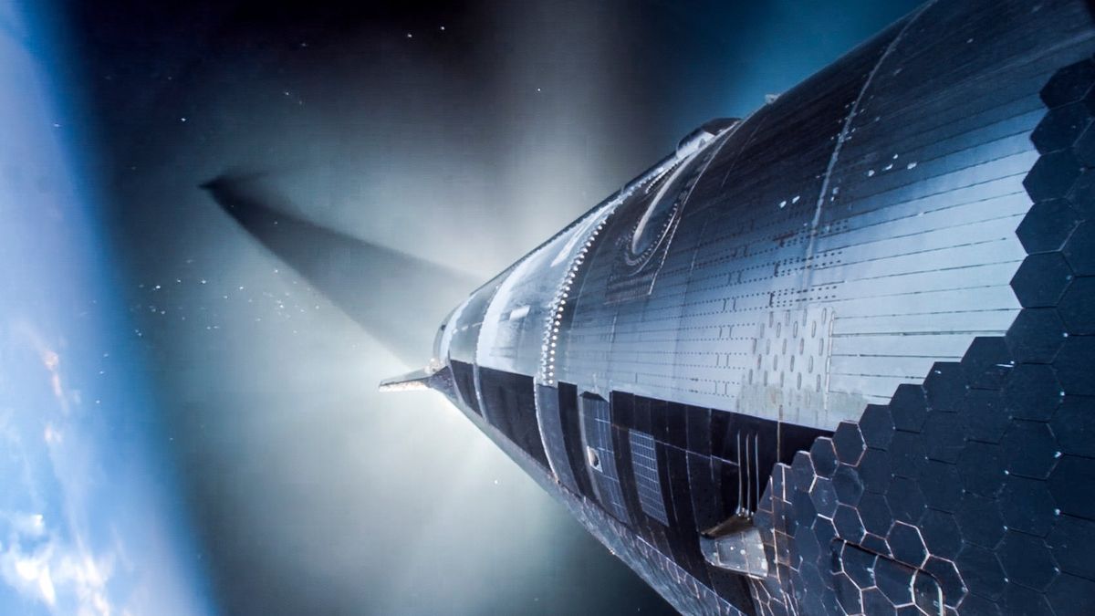 Dziewiąty lot testowy Starship. Zdjęcie górnego członu.