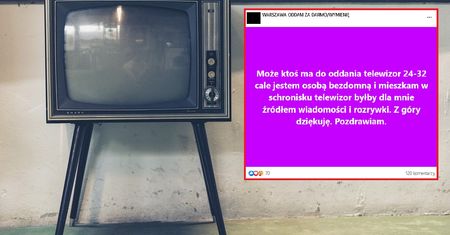 Bezdomny poprosił o telewizor. Odpowiedzi to idealny obraz Polski