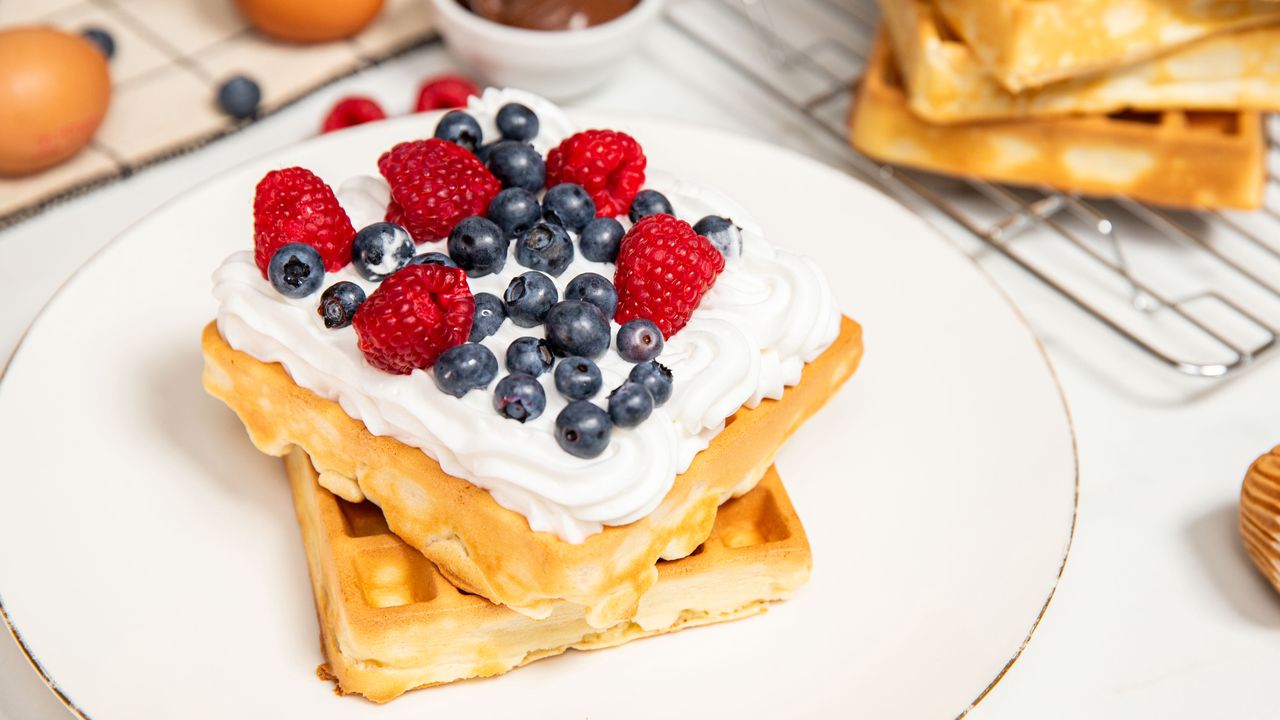 Delicious homemade crispy waffles: A taste of  street food at home