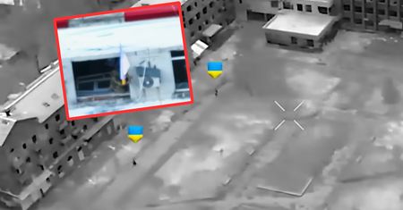 Ostre walki o ukraińskie miasto. Pokazali nagranie akcji z flagą