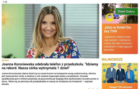 Serwis dziendobry.tvn.pl w nowej odsłonie. „Większe zdjęcia, nowoczesny layout, przejrzystość, silniejsza ekspozycja wideo”