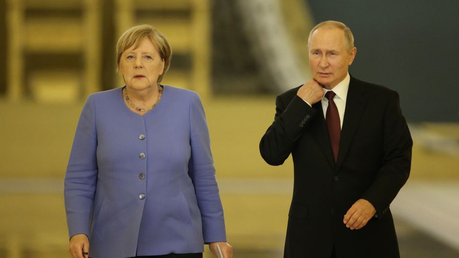 Russian President Vladimir Putin Meets With German Chancellor Angela Merkel
MOSCOW, RUSSIA - AUGUST 20:  (RUSSIA OUT)  Russian President Vladimir Putin (R) and Geman Chancellor Angela Merkel (L) seen during their joint press conference after their bilateral meeting at the Grand Kremlin Palace on August 20, 2021 in Moscow, Russia. Angela Merkel arrived in Mosow on Friday to meet President Putin. (Photo by Mikhail Svetlov/Getty Images)
Mikhail Svetlov
moscow, russian, german