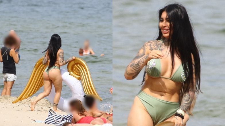 Anna Renusz z "Królowych życia" na plaży w Sopocie