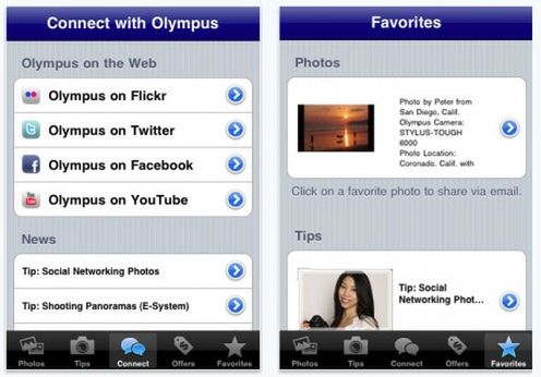 Aplikacja GetOlympus dla iPhone'a