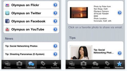 Aplikacja GetOlympus dla iPhone'a 1