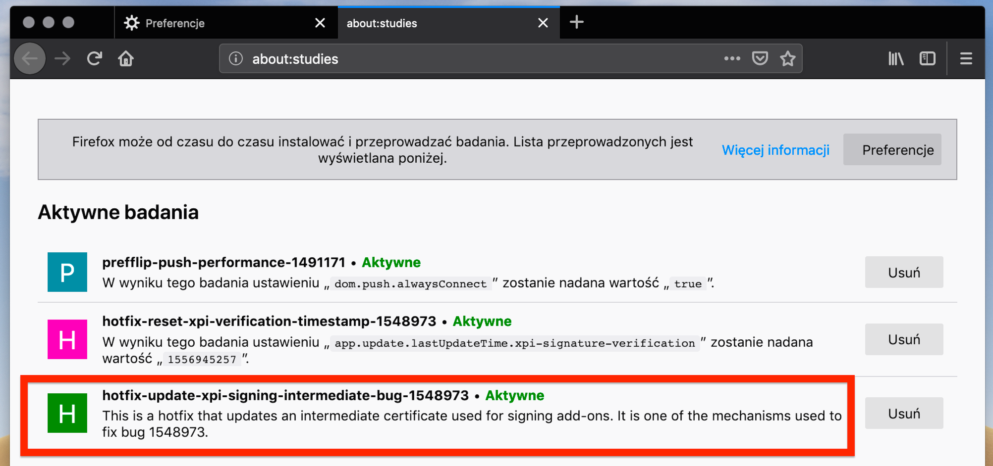 Widok poprawki rozprowadzanej przez Normandy