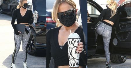 Jennifer Lopez w kraciastych legginsach mknie na siłownię (ZDJĘCIA)